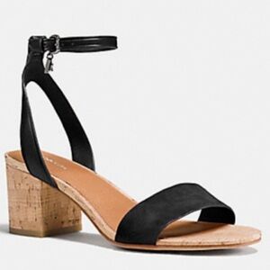 Coach Thompson Suede Ankle Strap - Black - Size 8